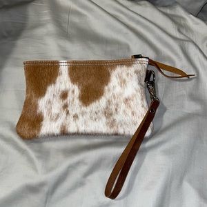 Handmade cowhide wristlet